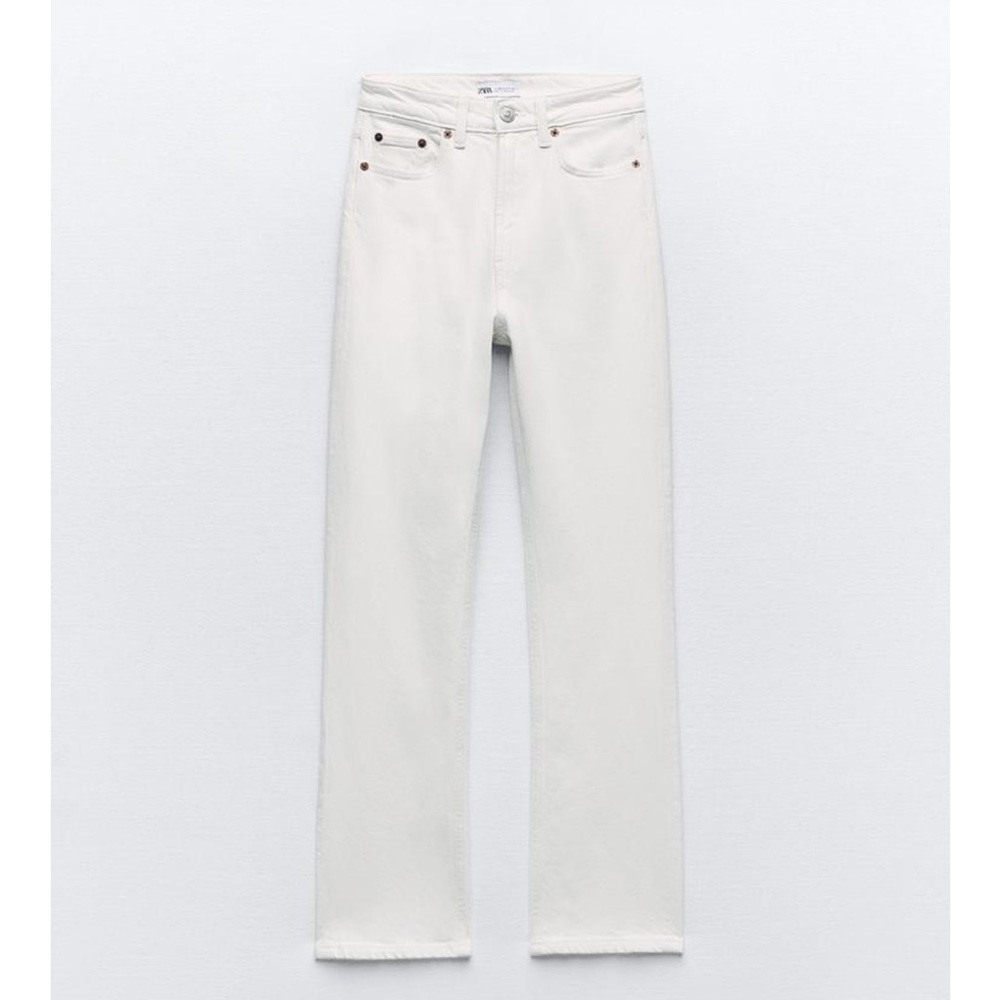 Zara Cream Button-Detail Pants